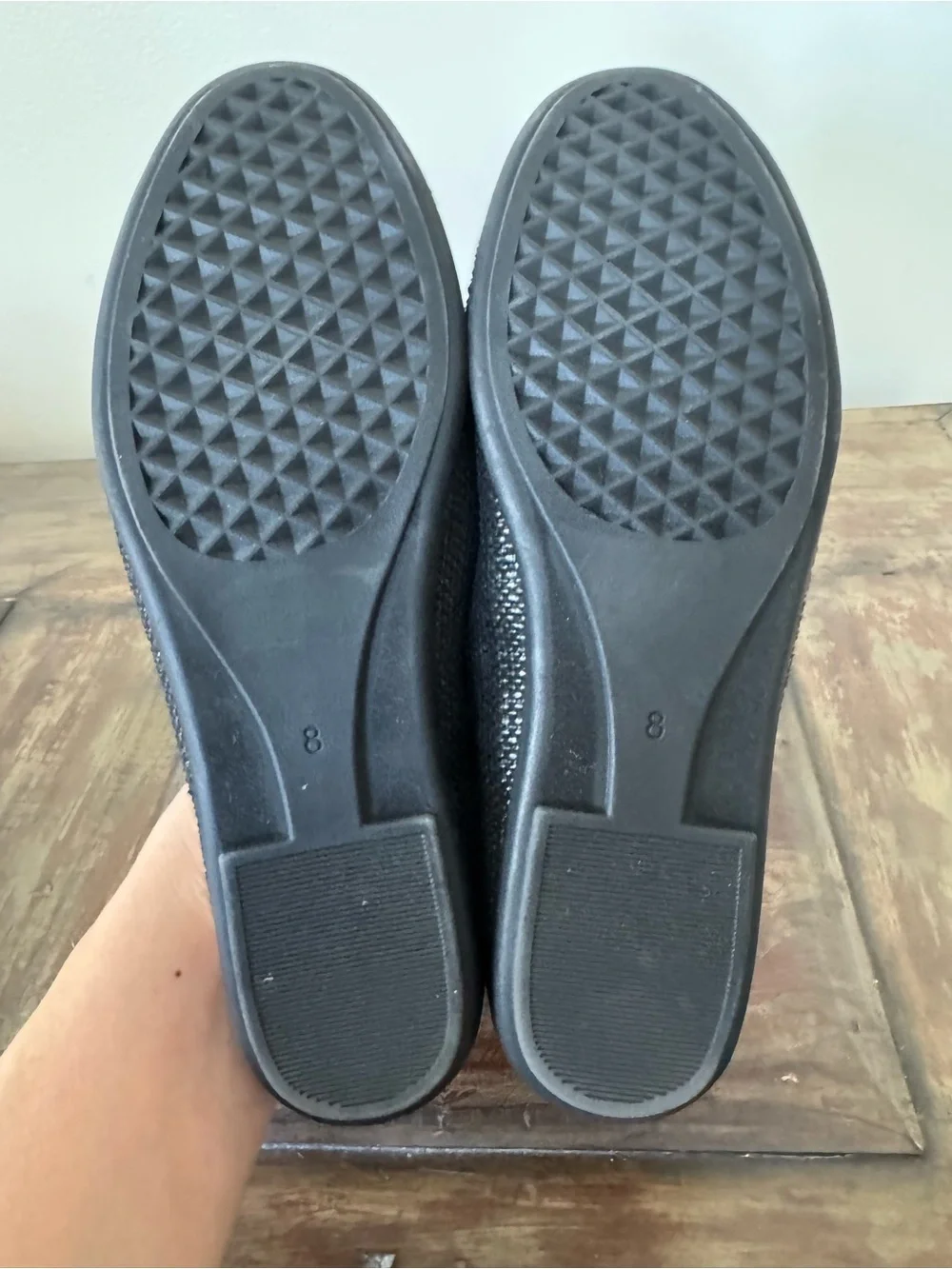 Aerosoles black raffia flats round toe slip on‎ shoes loafers women’s size 8